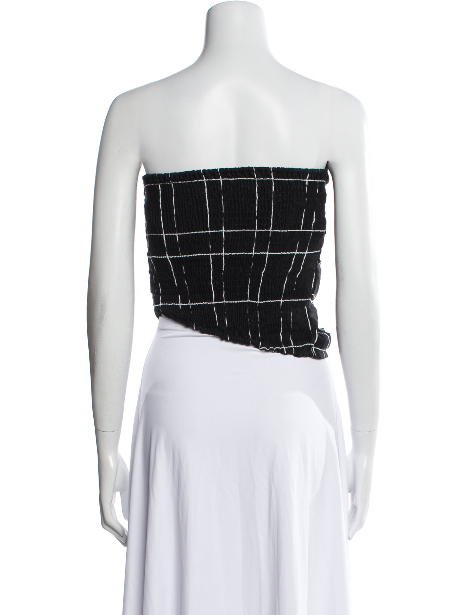 Faithfull The Brand Linen Plaid Print Crop Top